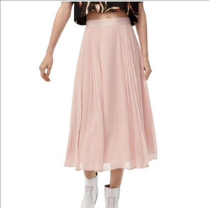 ARITZIA LITTLE MOON Black Peony pleated flowy midi skirt